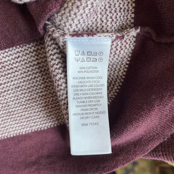 Cynthia Rowley Cardigan Sweater Women's Size Large Mauve Burgundy Aztec Nordic - Picture 8 of 8